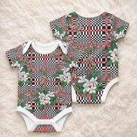 Red Binakol Motifs With Jasminum Sambac Baby Onesie Mabuhay Philippines Festival