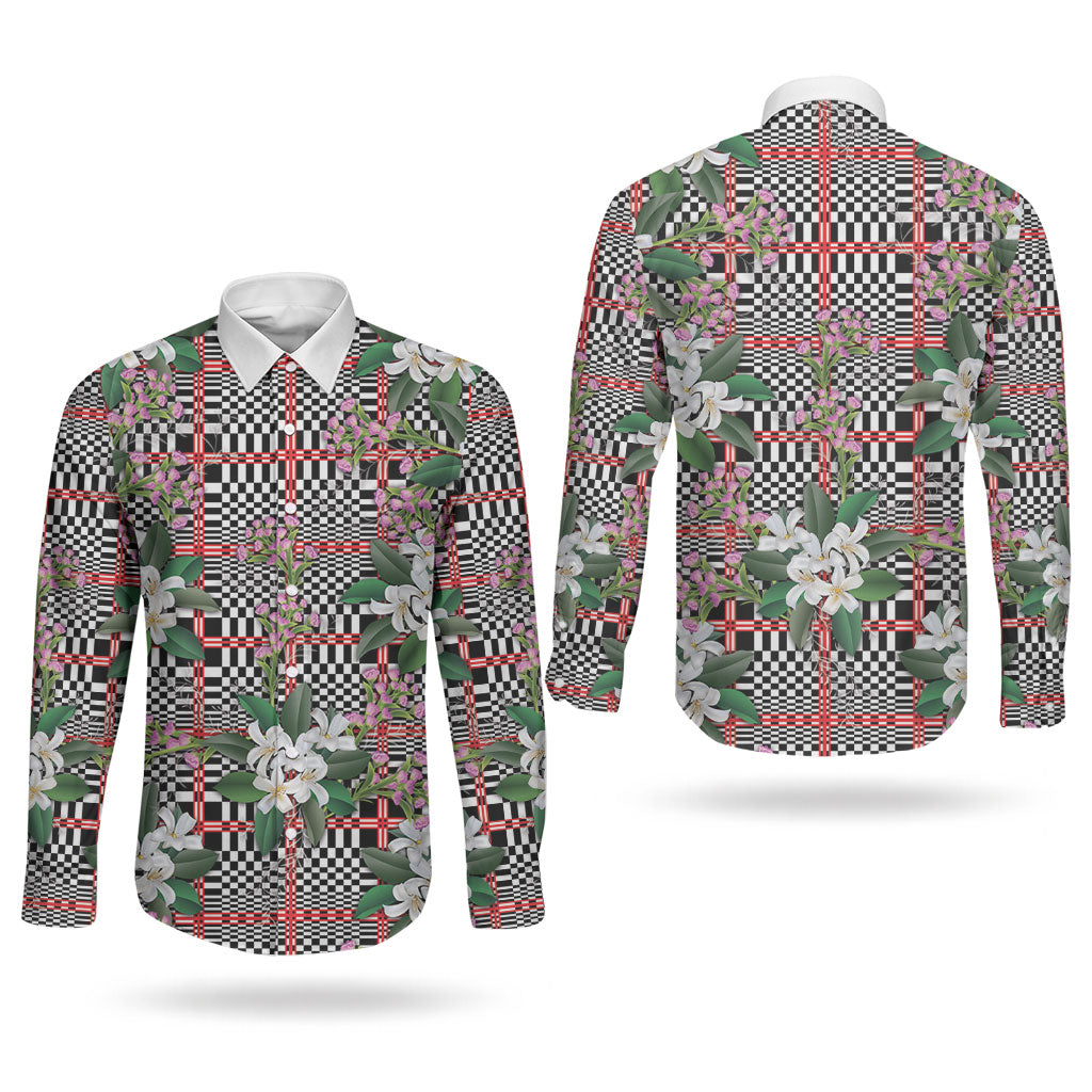 Red Binakol Motifs With Jasminum Sambac Couples Matching Off Shoulder Maxi Dress and Long Sleeve Button Shirt Mabuhay Philippines Festival