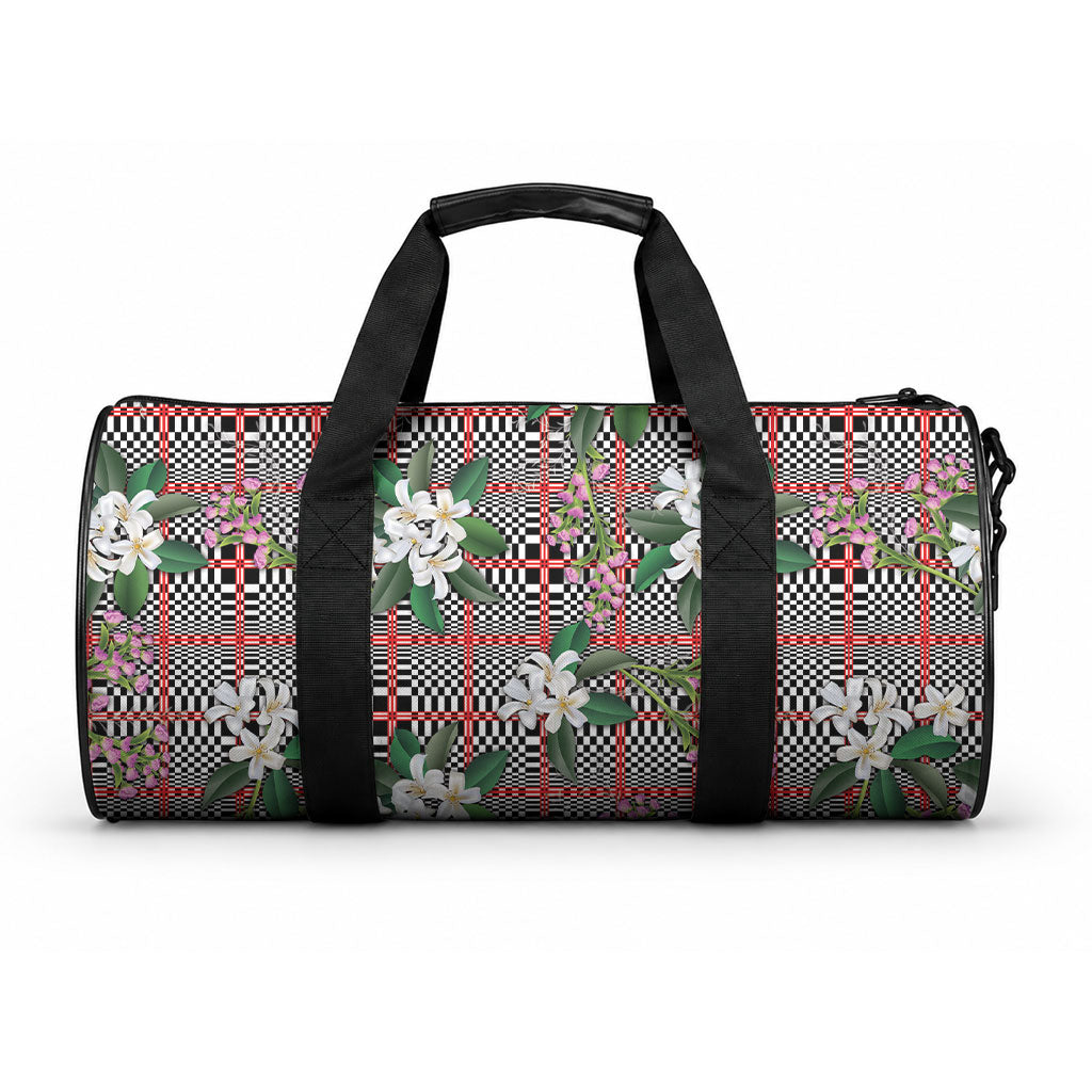 Red Binakol Motifs With Jasminum Sambac Duffle Bag Mabuhay Philippines Festival