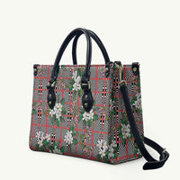Red Binakol Motifs With Jasminum Sambac Leather Bag Mabuhay Philippines Festival