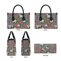 Red Binakol Motifs With Jasminum Sambac Leather Bag Mabuhay Philippines Festival