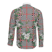 Red Binakol Motifs With Jasminum Sambac Long Sleeve Button Shirt Mabuhay Philippines Festival