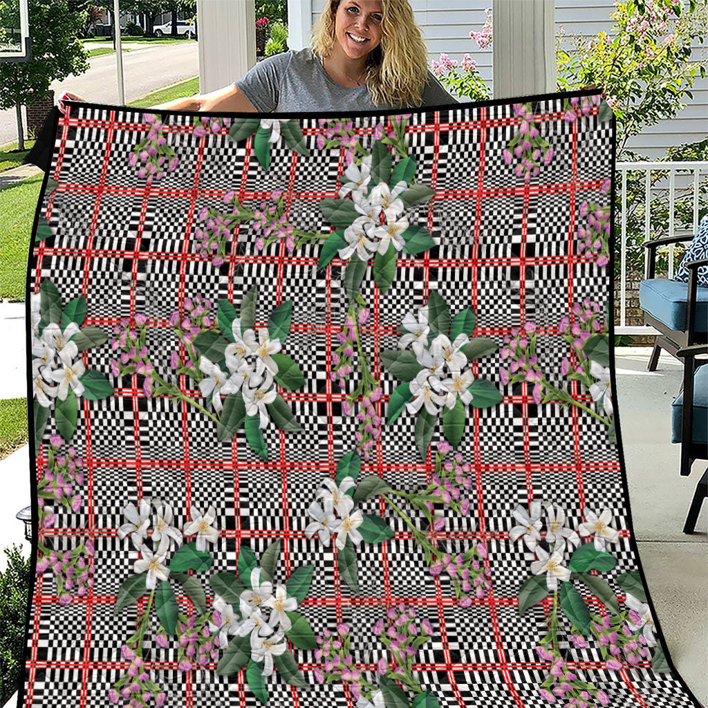 Red Binakol Motifs With Jasminum Sambac Quilt Mabuhay Philippines Festival