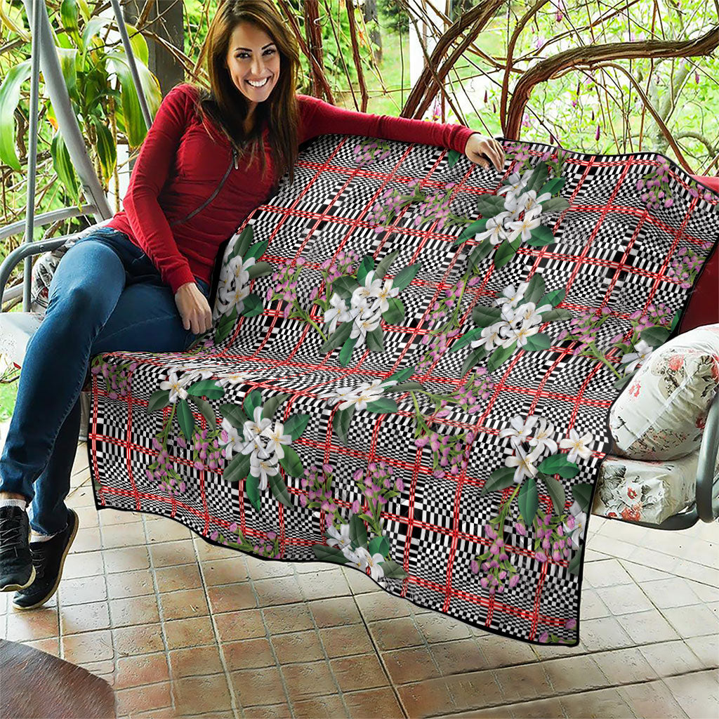 Red Binakol Motifs With Jasminum Sambac Quilt Mabuhay Philippines Festival