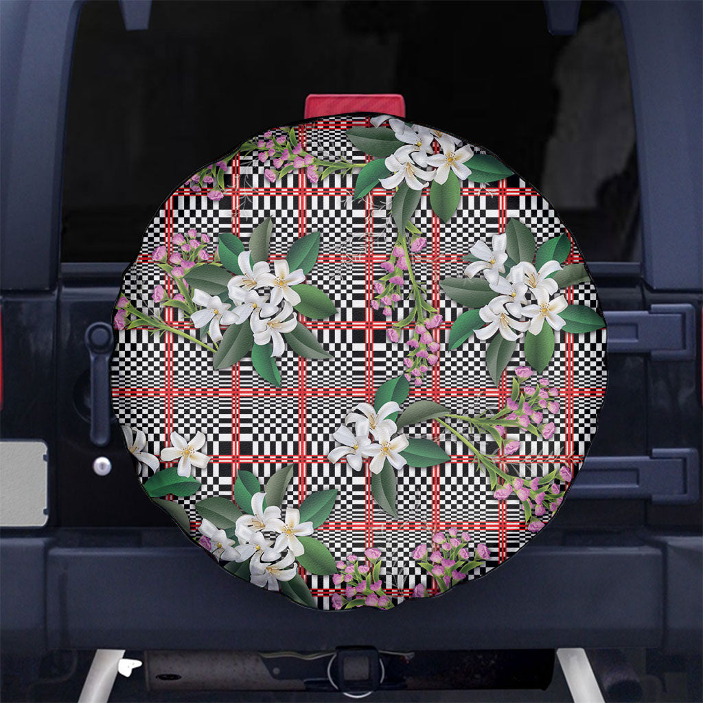 Red Binakol Motifs With Jasminum Sambac Spare Tire Cover Mabuhay Philippines Festival DT05 No hole Red - Polynesian Pride