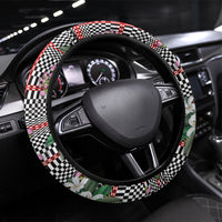 Red Binakol Motifs With Jasminum Sambac Steering Wheel Cover Mabuhay Philippines Festival