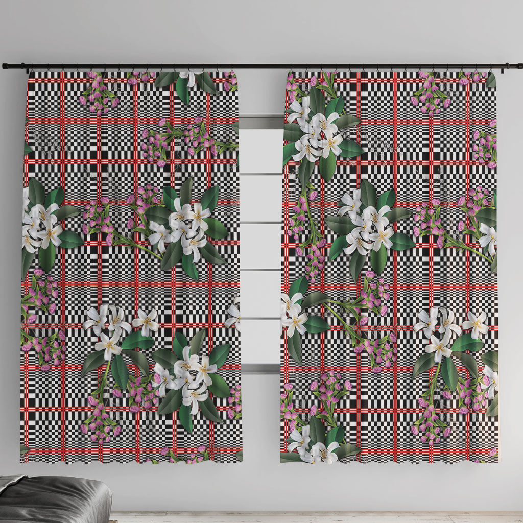 Red Binakol Motifs With Jasminum Sambac Window Curtain Mabuhay Philippines Festival