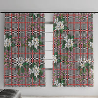 Red Binakol Motifs With Jasminum Sambac Window Curtain Mabuhay Philippines Festival