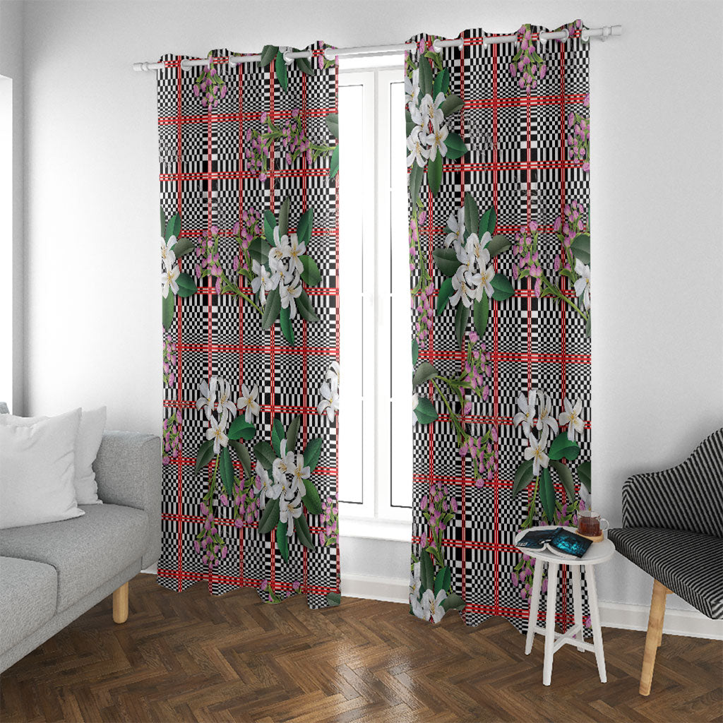 Red Binakol Motifs With Jasminum Sambac Window Curtain Mabuhay Philippines Festival