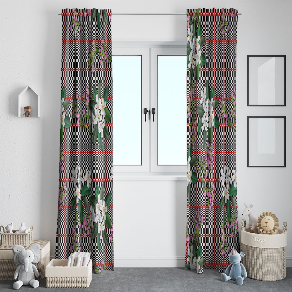 Red Binakol Motifs With Jasminum Sambac Window Curtain Mabuhay Philippines Festival