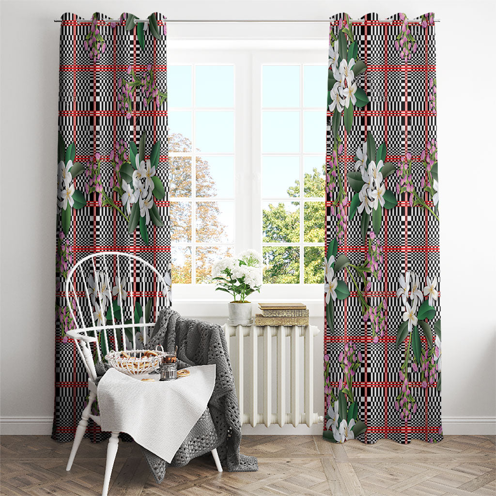 Red Binakol Motifs With Jasminum Sambac Window Curtain Mabuhay Philippines Festival