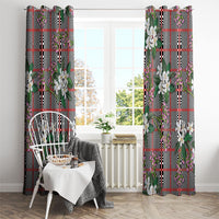 Red Binakol Motifs With Jasminum Sambac Window Curtain Mabuhay Philippines Festival