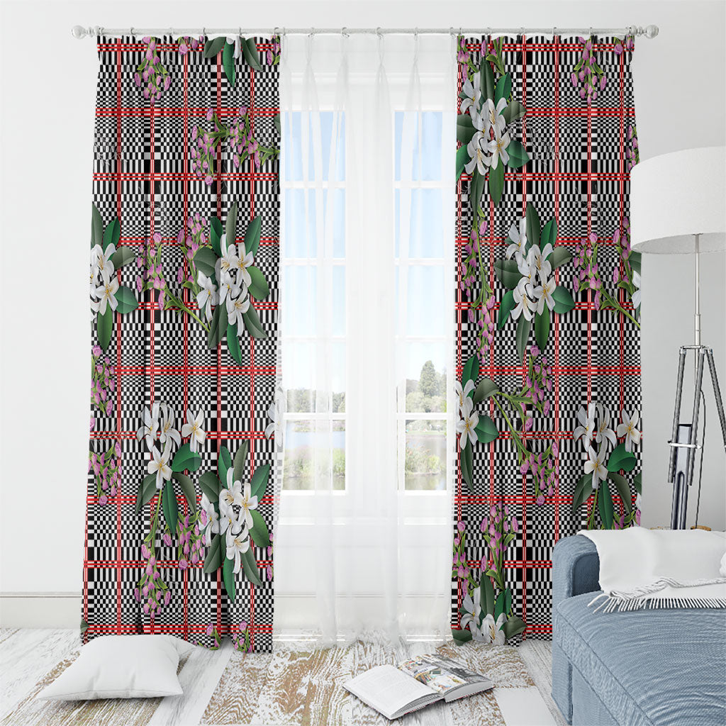 Red Binakol Motifs With Jasminum Sambac Window Curtain Mabuhay Philippines Festival