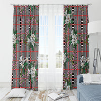 Red Binakol Motifs With Jasminum Sambac Window Curtain Mabuhay Philippines Festival