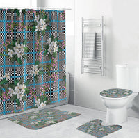 Blue Binakol Motifs With Jasminum Sambac Bathroom Set Mabuhay Philippines Festival