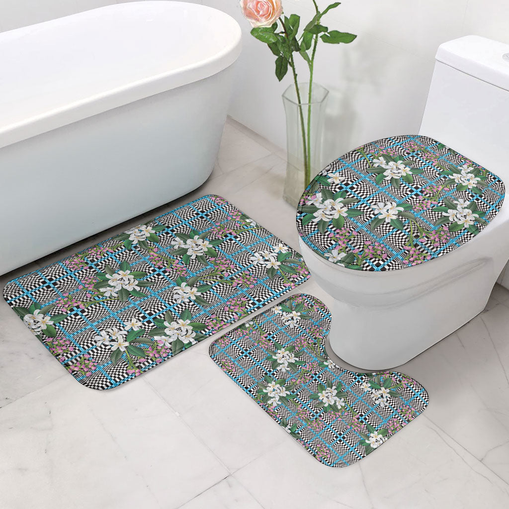 Blue Binakol Motifs With Jasminum Sambac Bathroom Set Mabuhay Philippines Festival