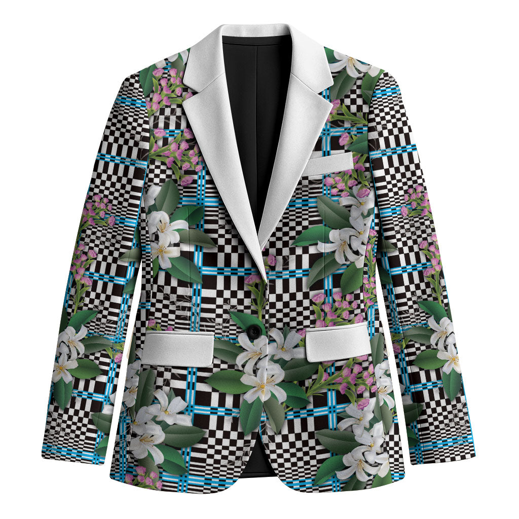 Blue Binakol Motifs With Jasminum Sambac Blazer Mabuhay Philippines Festival
