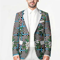 Blue Binakol Motifs With Jasminum Sambac Blazer Mabuhay Philippines Festival