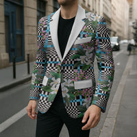 Blue Binakol Motifs With Jasminum Sambac Blazer Mabuhay Philippines Festival