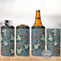 Blue Binakol Motifs With Jasminum Sambac 4 in 1 Can Cooler Tumbler Mabuhay Philippines Festival