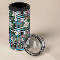 Blue Binakol Motifs With Jasminum Sambac 4 in 1 Can Cooler Tumbler Mabuhay Philippines Festival