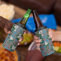 Blue Binakol Motifs With Jasminum Sambac 4 in 1 Can Cooler Tumbler Mabuhay Philippines Festival