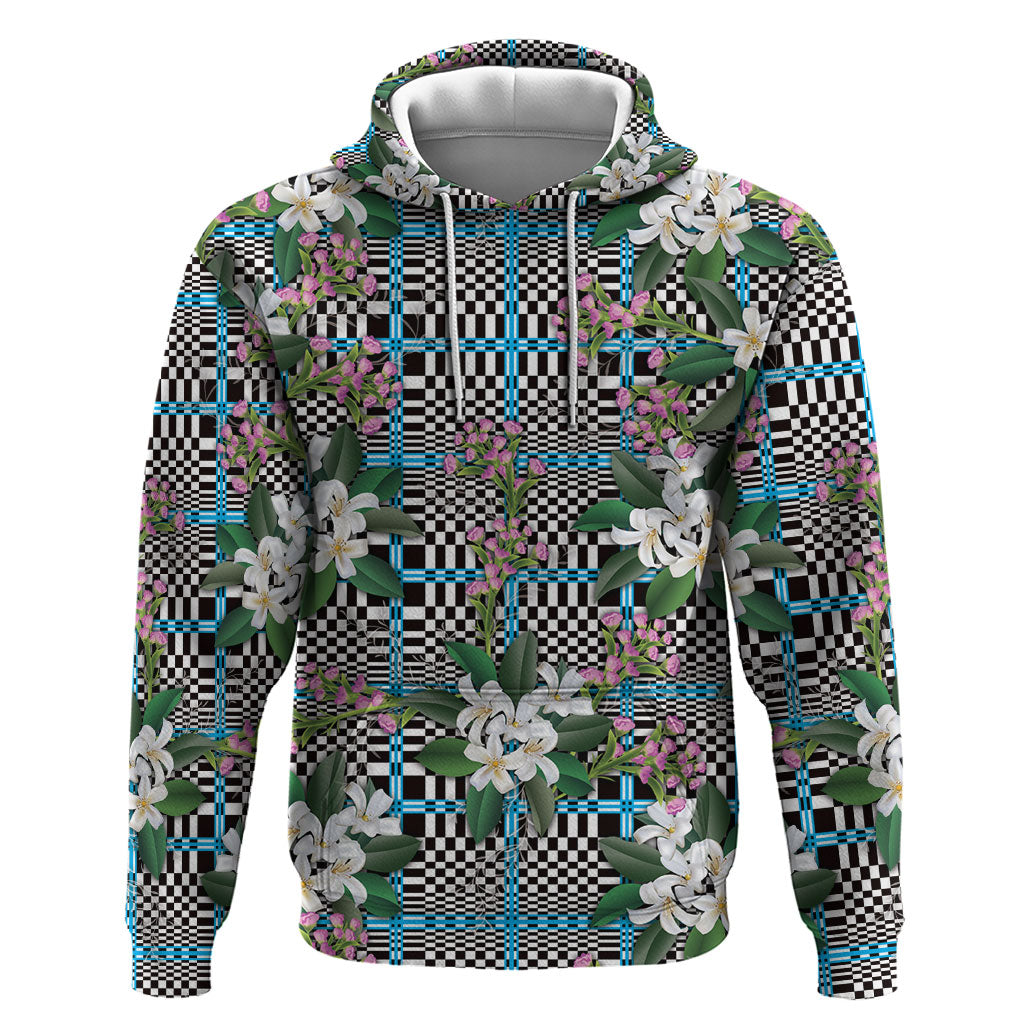 Blue Binakol Motifs With Jasminum Sambac Hoodie Mabuhay Philippines Festival