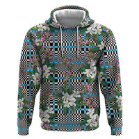 Blue Binakol Motifs With Jasminum Sambac Hoodie Mabuhay Philippines Festival