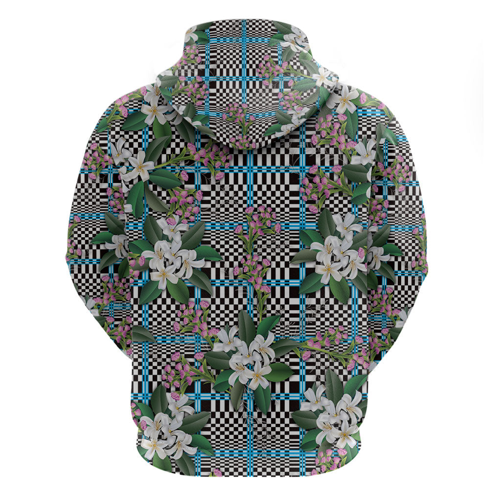 Blue Binakol Motifs With Jasminum Sambac Hoodie Mabuhay Philippines Festival