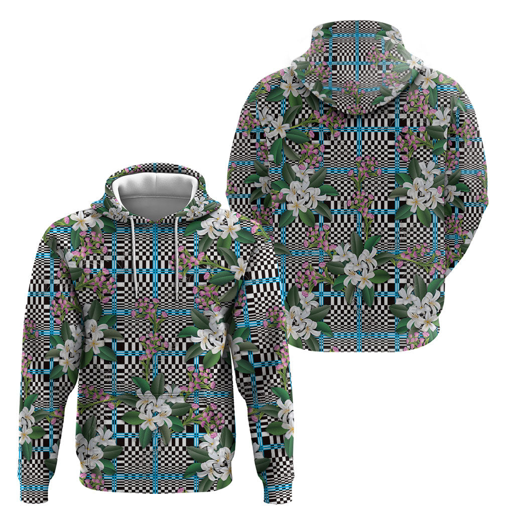 Blue Binakol Motifs With Jasminum Sambac Hoodie Mabuhay Philippines Festival