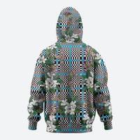Blue Binakol Motifs With Jasminum Sambac Hoodie Mabuhay Philippines Festival