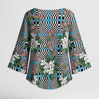 Blue Binakol Motifs With Jasminum Sambac Kimono Sleeve Blouse Mabuhay Philippines Festival
