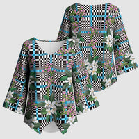 Blue Binakol Motifs With Jasminum Sambac Kimono Sleeve Blouse Mabuhay Philippines Festival