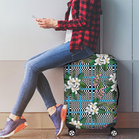 Blue Binakol Motifs With Jasminum Sambac Luggage Cover Mabuhay Philippines Festival