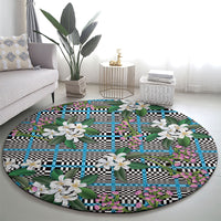 Blue Binakol Motifs With Jasminum Sambac Round Carpet Mabuhay Philippines Festival