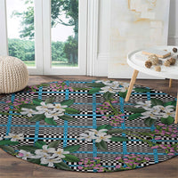 Blue Binakol Motifs With Jasminum Sambac Round Carpet Mabuhay Philippines Festival