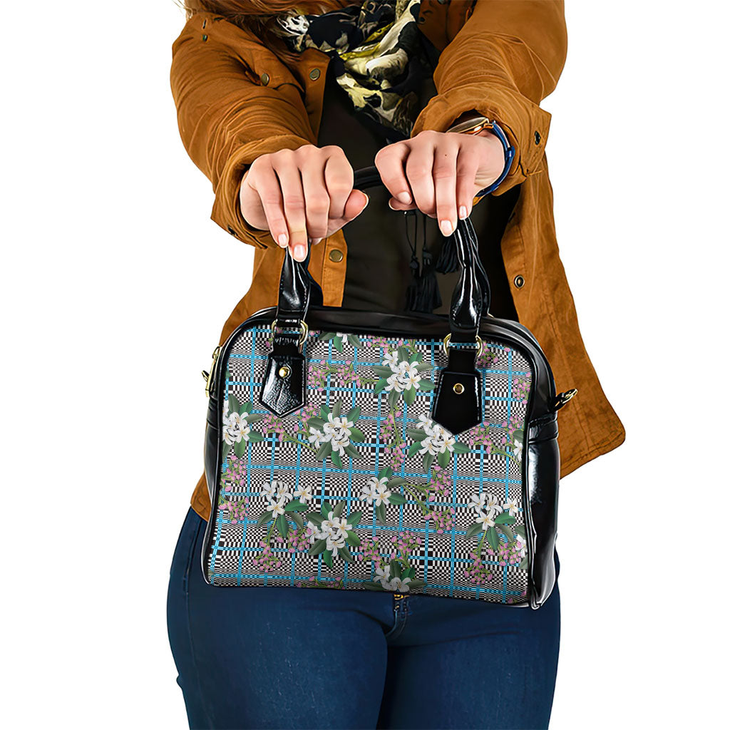 Blue Binakol Motifs With Jasminum Sambac Shoulder Handbag Mabuhay Philippines Festival