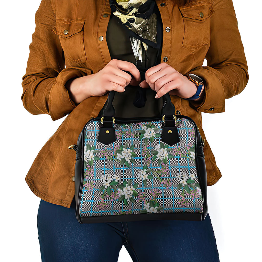 Blue Binakol Motifs With Jasminum Sambac Shoulder Handbag Mabuhay Philippines Festival