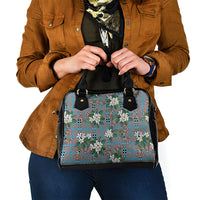 Blue Binakol Motifs With Jasminum Sambac Shoulder Handbag Mabuhay Philippines Festival