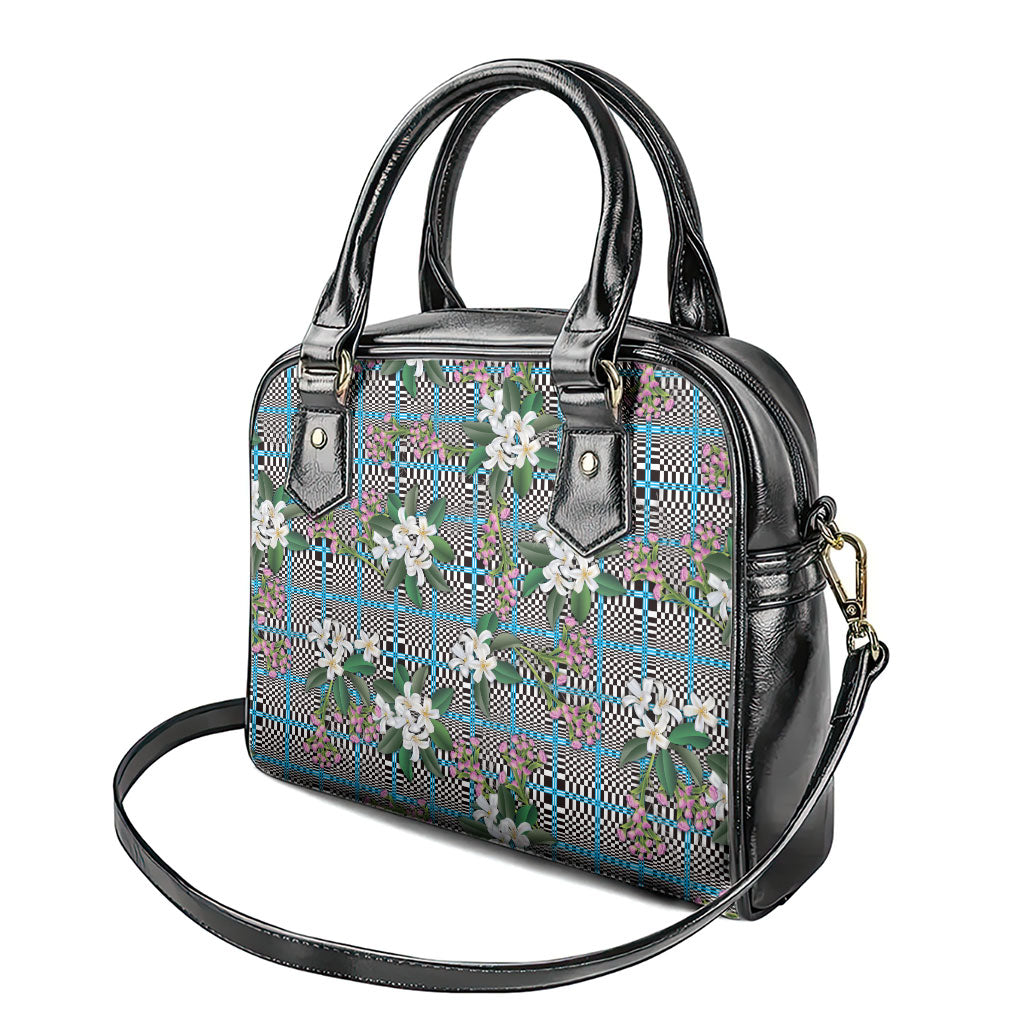 Blue Binakol Motifs With Jasminum Sambac Shoulder Handbag Mabuhay Philippines Festival