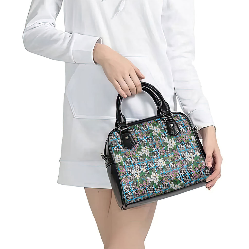 Blue Binakol Motifs With Jasminum Sambac Shoulder Handbag Mabuhay Philippines Festival