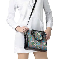 Blue Binakol Motifs With Jasminum Sambac Shoulder Handbag Mabuhay Philippines Festival