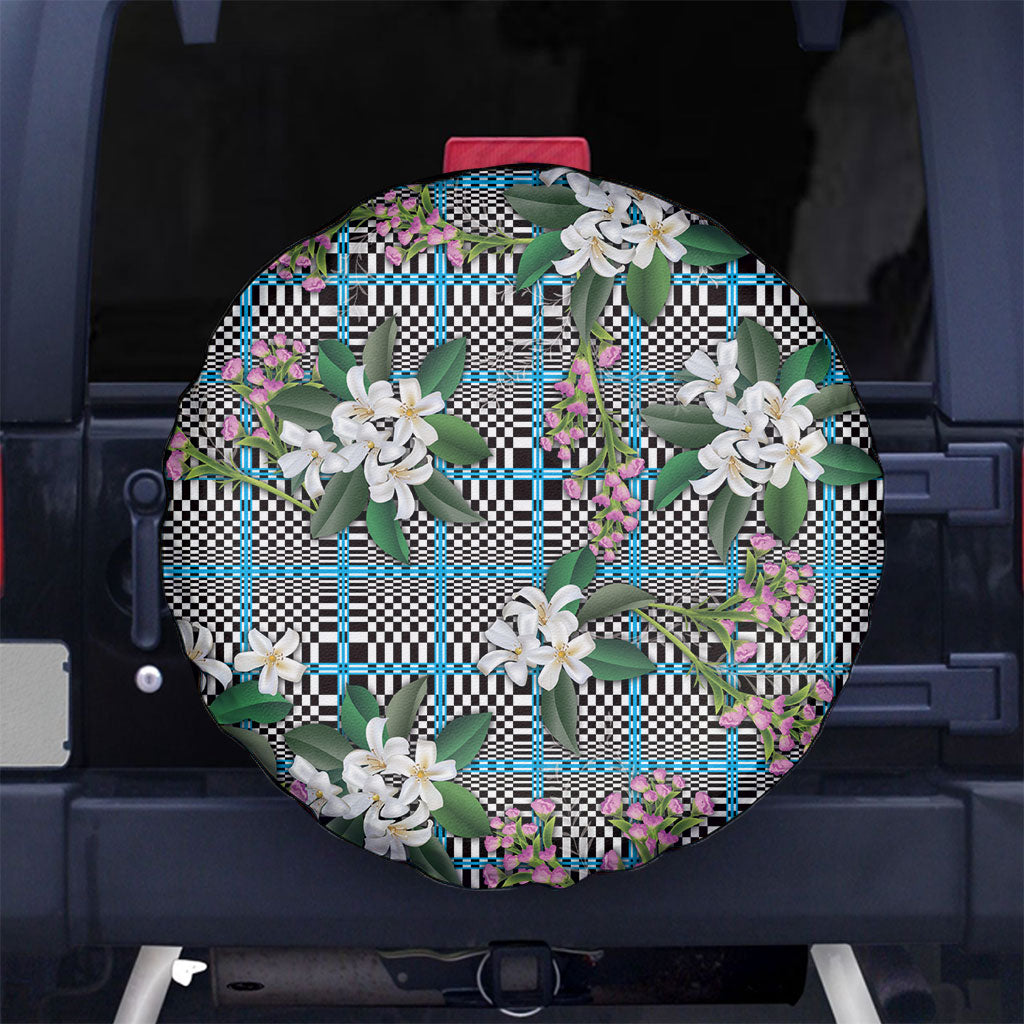Blue Binakol Motifs With Jasminum Sambac Spare Tire Cover Mabuhay Philippines Festival