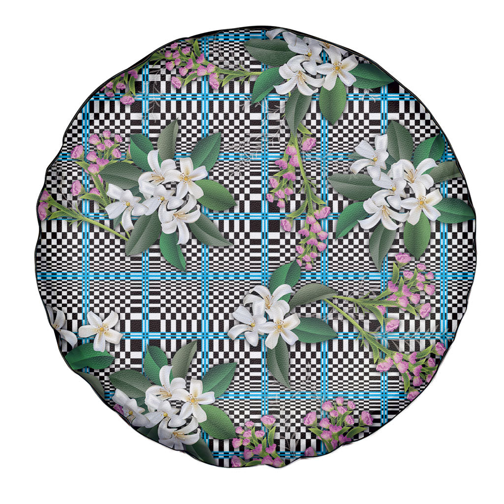 Blue Binakol Motifs With Jasminum Sambac Spare Tire Cover Mabuhay Philippines Festival