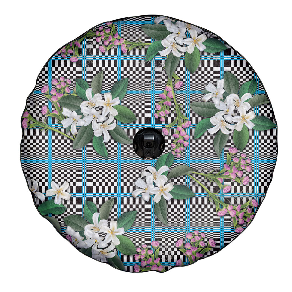 Blue Binakol Motifs With Jasminum Sambac Spare Tire Cover Mabuhay Philippines Festival