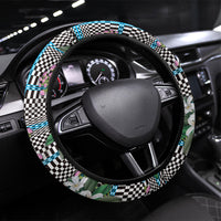 Blue Binakol Motifs With Jasminum Sambac Steering Wheel Cover Mabuhay Philippines Festival