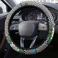Blue Binakol Motifs With Jasminum Sambac Steering Wheel Cover Mabuhay Philippines Festival
