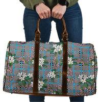 Blue Binakol Motifs With Jasminum Sambac Travel Bag Mabuhay Philippines Festival