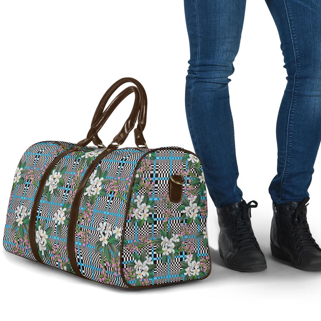 Blue Binakol Motifs With Jasminum Sambac Travel Bag Mabuhay Philippines Festival