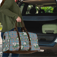 Blue Binakol Motifs With Jasminum Sambac Travel Bag Mabuhay Philippines Festival